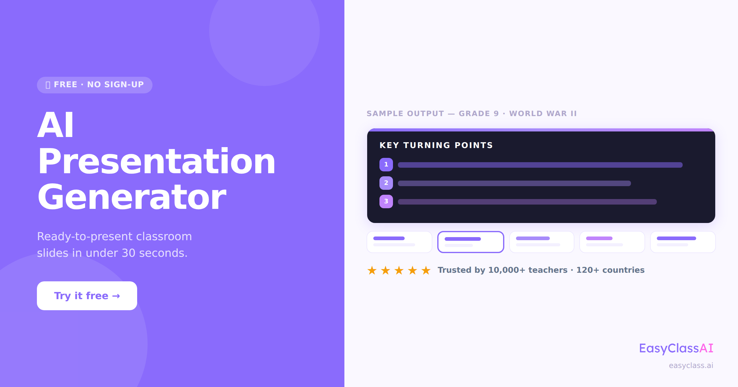 Free AI Presentation Generator for Teachers | EasyClass